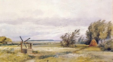 Landscapes Painting - shmelevka windy day 1861 classical landscape Ivan Ivanovich plan scenes